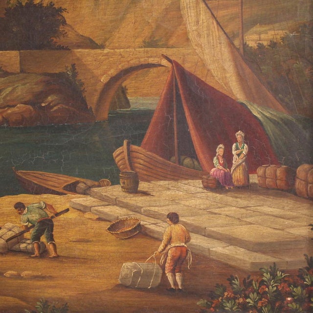 Italian Artist, Harbor View, 1950, Oil on Canvas, Framed For Sale - Image 9 of 16
