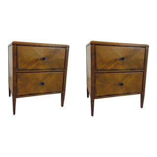 Theodore Alexander Oak Finished Nightstands Pair For Sale