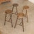 Vintage wood stool with beautiful wavy wood legs from France. Circular seat with unique carved ring detail on top....