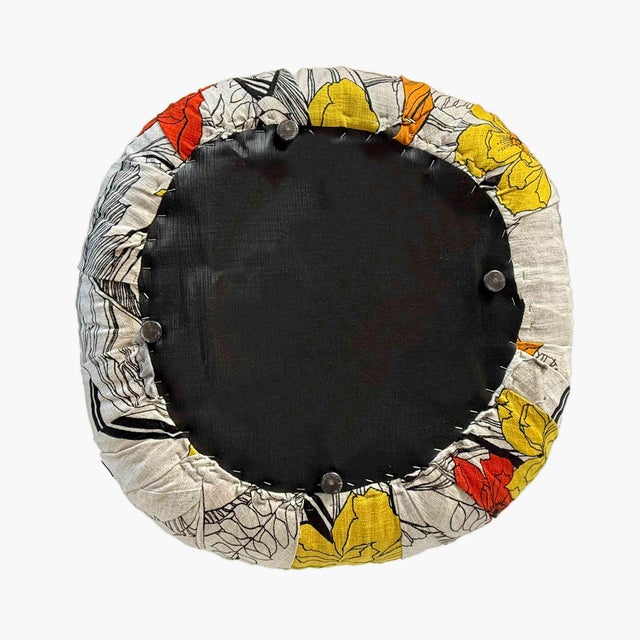 Boho Chic Vintage Bernhardt Seating - Custom Upholstered Poufs - A Pair For Sale - Image 3 of 6