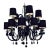 Myran Allan Luxury Lighting Italian Black Swarovski Crystal and Murano Glass Chandelier For Sale