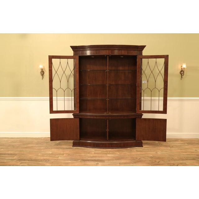 Bow Front Mahogany China Cabinet Display Case For Sale - Image 4 of 12