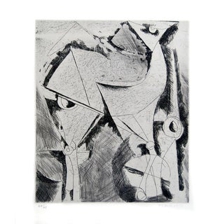 Marino Marini, Cheval (Horse) B/W Etching, Signed, Edition of 65, Contemporary, 1956, Etching For Sale