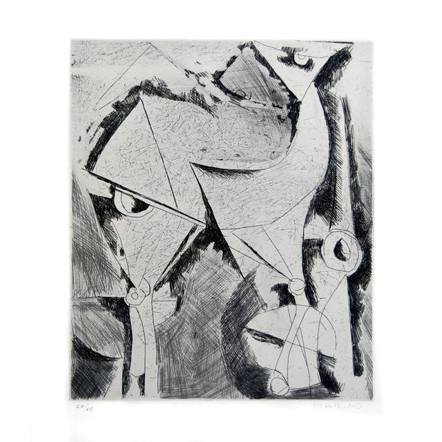 Marino Marini, Cheval (Horse) B/W Etching, Signed, Edition of 65, Contemporary, 1956, Etching For Sale