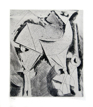 Marino Marini, Cheval (Horse) B/W Etching, Signed, Edition of 65, Contemporary, 1956, Etching