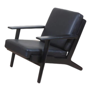 GE-290 Chair with Black Bison Leather by Hans J. Wegner for Getama For Sale