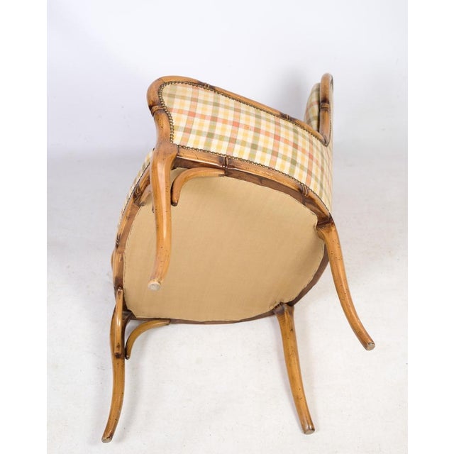 Light Yellow Set of Armchairs in Checkered Fabric & Wood, 1920s For Sale - Image 8 of 11