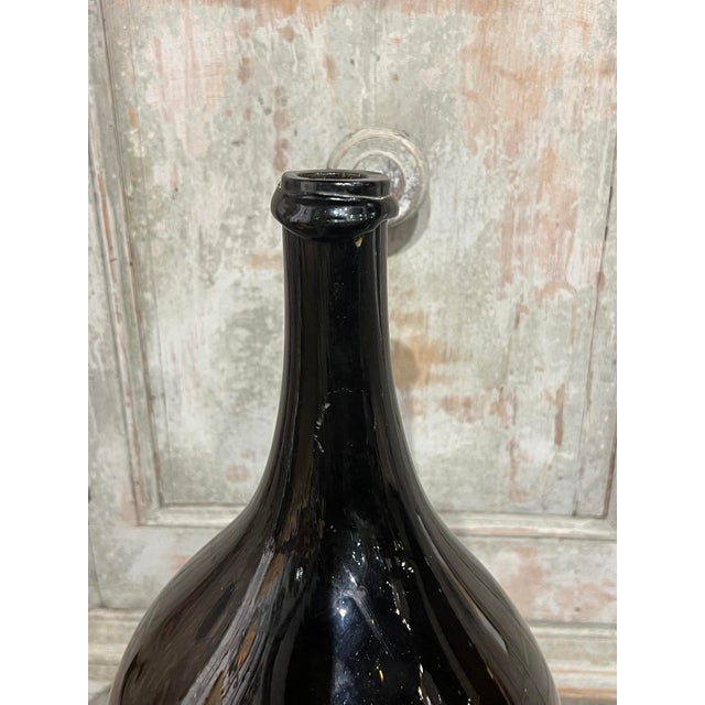 Large Antique French Hand Blown and Painted Wine Bottle, Normandy, Circa 1880s For Sale In Dallas - Image 6 of 7