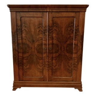 Walnut Feather 2-Door Wardrobe For Sale