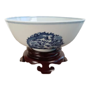 Republic of China Era Chinese Porcelain Double Dragons Bowl