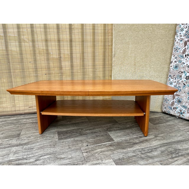 Brown Mid-Century Modern Danish Style Teak Coffee Table by Nordic Furniture. Circa 1970s For Sale - Image 8 of 17