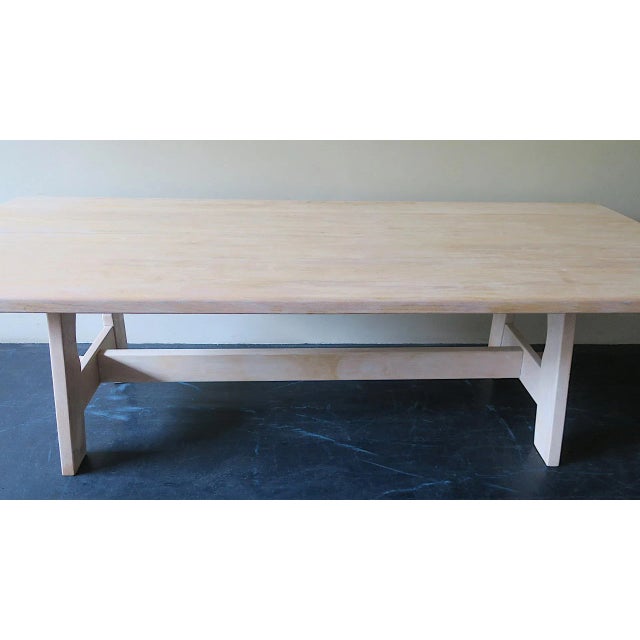 Large Farmhouse Dining Table in Limed Oak, 1940s-1950s For Sale - Image 12 of 14