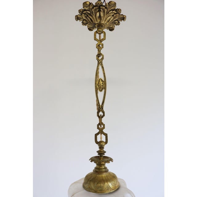 Early 20th Century Large Antique French Art Nouveau Pendant Light, 1910 For Sale - Image 5 of 14