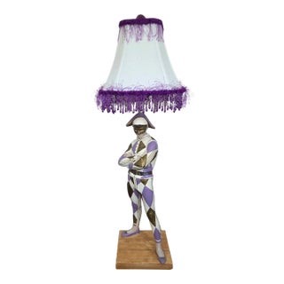 Mid 20th Century Marbro Art Deco Revival Harlequin Figural Lamp For Sale