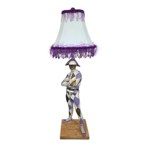 Mid 20th Century Marbro Art Deco Revival Harlequin Figural Lamp