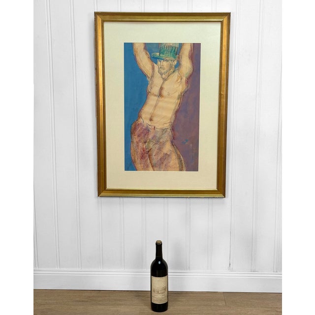A Signed Abstract Male Expressionist Pastel Signed Artwork, c. 20th Century - Pairs Nicely with Many Mid-Century &...