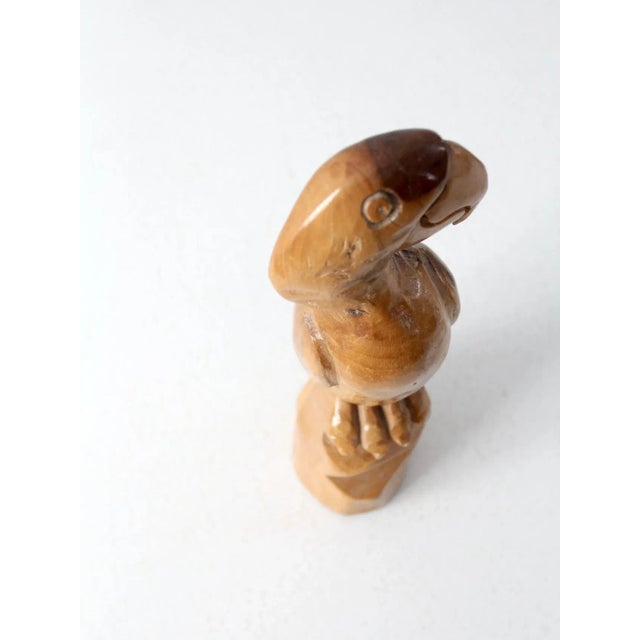 Vintage Hand Carved Wooden Parrot For Sale - Image 11 of 12