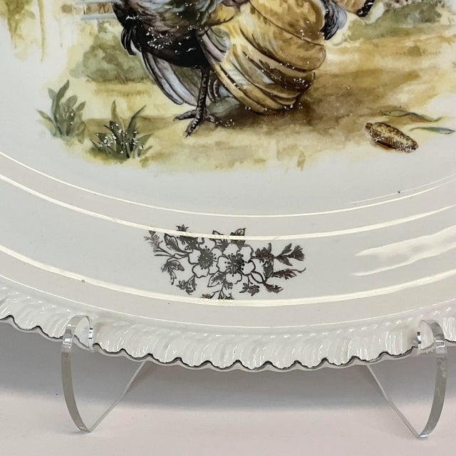 Ivory 1950s Arts & Crafts Americana Boho Chic Thanksgiving Turkey Platter, Homer Laughlin For Sale - Image 8 of 13