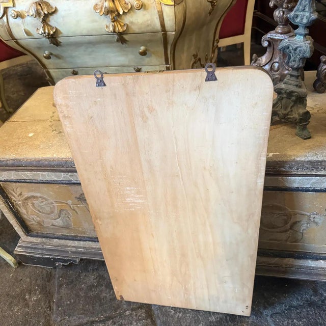 1940s 1940s Gio Ponti Style Art Deco Wood and Brass Italian Wall Mirror For Sale - Image 5 of 12