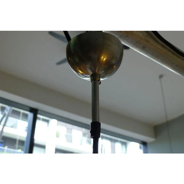 Silver Art Deco Bauhaus Ball Ceiling Lamps in Satinized & Stepped Glass, 1940s, Set of 2 For Sale - Image 8 of 12