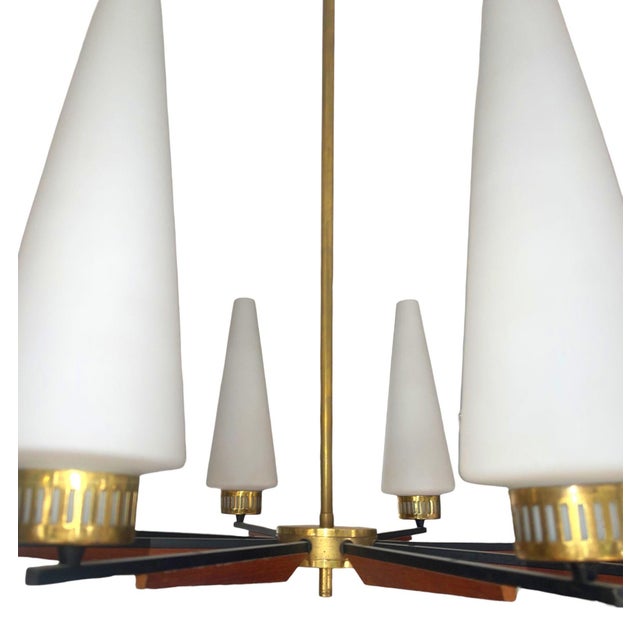 Stilnovo 1950s Uplight Chandelier Designed by Stilnovo. Italy For Sale - Image 4 of 7