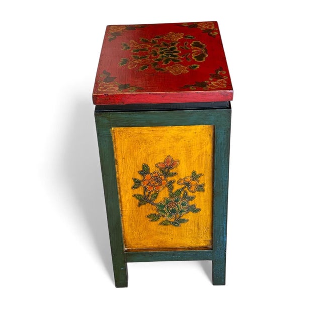 Asian Antique Late 20th Century Hand Painted Tibetan Commode For Sale - Image 3 of 10