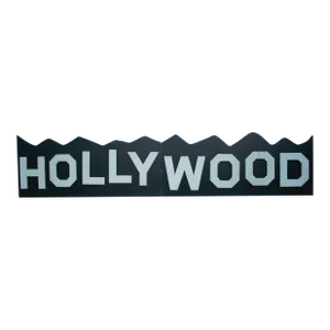 Vintage Hollywood Hills Painted Wood Wall Sign