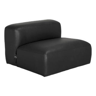 NOIR Augustus Modular Sofa, Middle, Santosa Matte Black Leather For Sale