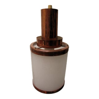 Mid-Century Danish Copper and Plastic Pendant Lamp For Sale