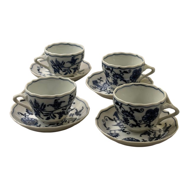 1950s Halsey Demi Tasse Cups - Set of 4. I Have One More Cup and Saucer8 pcs For Sale