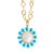 18 karat yellow gold Mother of Pearl 2 carats approx. Sleeping Beauty Turquoise 5 carats approx. Diamonds 0.30 carat...