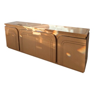 Mid-Century Italian Birch Burl & Brass Sideboard attributed to Turri, 1970s For Sale