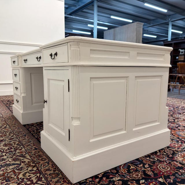 Black Classic English White Desk with Desk Chair, Set of 2 For Sale - Image 8 of 18