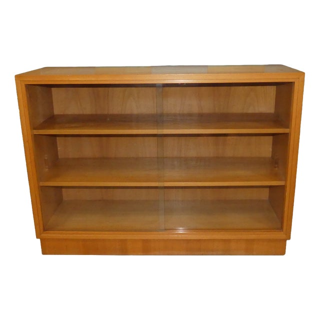 Display Cabinet in Elm and Glass, 1960s For Sale