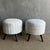 Pair of Off-white Ottomans Made From Vintage Turkish Rugs With Wood Legs For Sale - Image 4 of 8