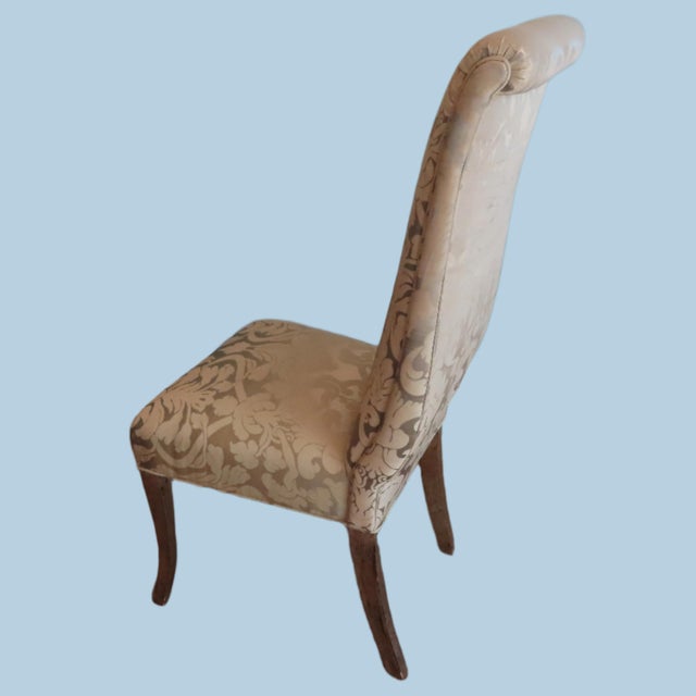Modern Green & Teal Damask Dining Chair For Sale - Image 3 of 8