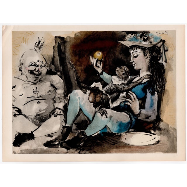Pablo Picasso, Woman with Monkey, Lithograph, 1954 For Sale - Image 6 of 8