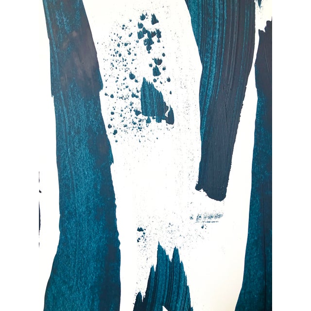Teal Color Study in Navy #14 Contemporary Abstract Acrylic Painting For Sale - Image 8 of 11