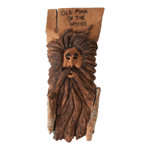 Vintage Hand Carved Folk Art "Old Man of the Woods" Wall Hanging