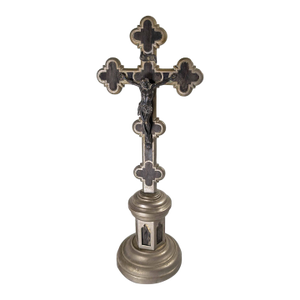 Early 20th Century Continental European Gothic Revival Metal Crucifix
