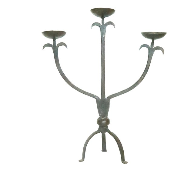 Brutalist Wrought Iron Candlestick, 1960s For Sale - Image 10 of 10