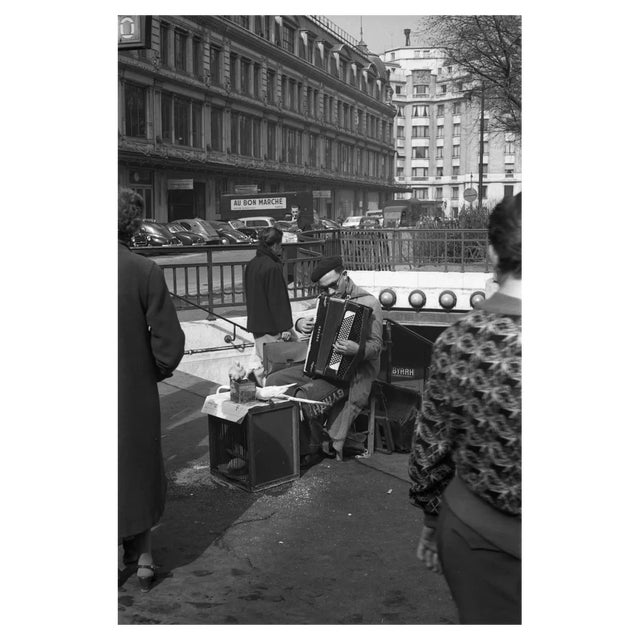 Maurice Bonnel, Blind Accordionist, Paris, 1950s, Silver Gelatin Print For Sale