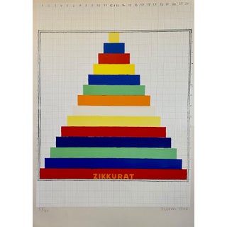 Joe Tilson, Vibrant 1975 Joe Tilson British Pop Art Screenprint, Woodblock, Colorful Print, 1975 For Sale