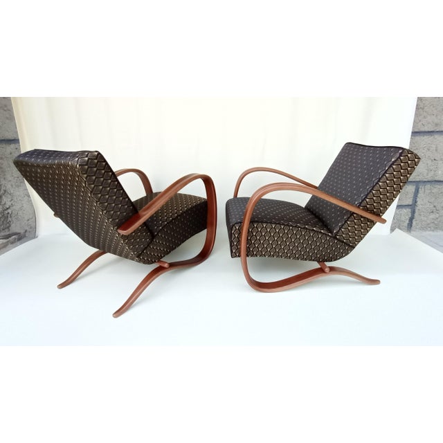 H-269 Lounge Chairs attributed to Jindrich Halabala for Up Zavody, 1930s, Set of 2 For Sale - Image 4 of 16