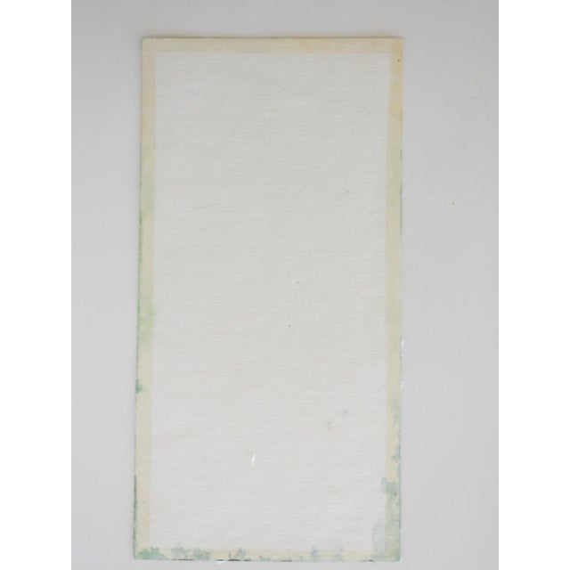 Rustic European Late 20th Century Woman Leaning on Fence Watercolor Painting For Sale - Image 3 of 3