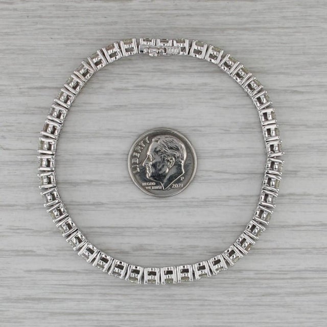 8ctw Diamond Tennis Bracelet 14k White Gold 6.75" 4.3mm For Sale - Image 4 of 9