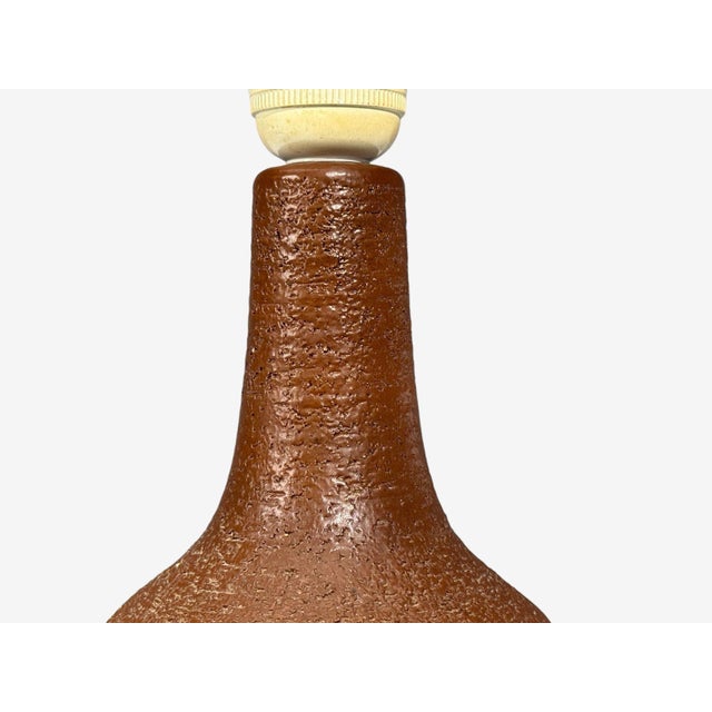 1960s Søholm Stentøj, Danish Modern, Table Lamp, Burnt Orange Ceramic, Denmark For Sale In New York - Image 6 of 8