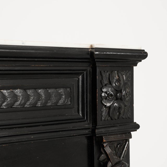 19th Century French Wooden Buffet With Marble Top For Sale - Image 9 of 10