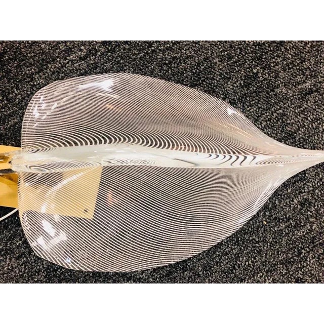 Murano Glass Leaf Sconces With a Zebra Stripe Pattern - a Pair For Sale In Philadelphia - Image 6 of 11