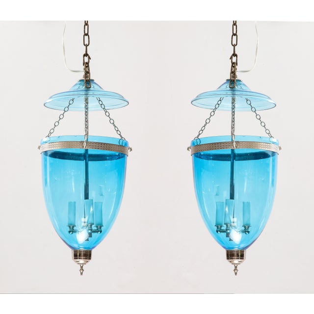 Blue Bell Jar Lantern For Sale In New York - Image 6 of 6